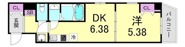 阿波座駅 徒歩5分 4階の物件間取画像